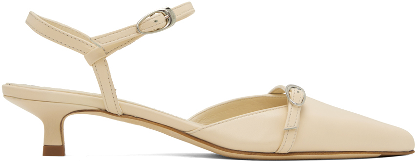 Aeyde Off-white Melia Heels In Creamy