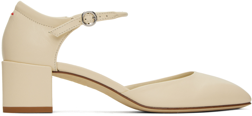 Beige Magda Heels by Aeyde on Sale