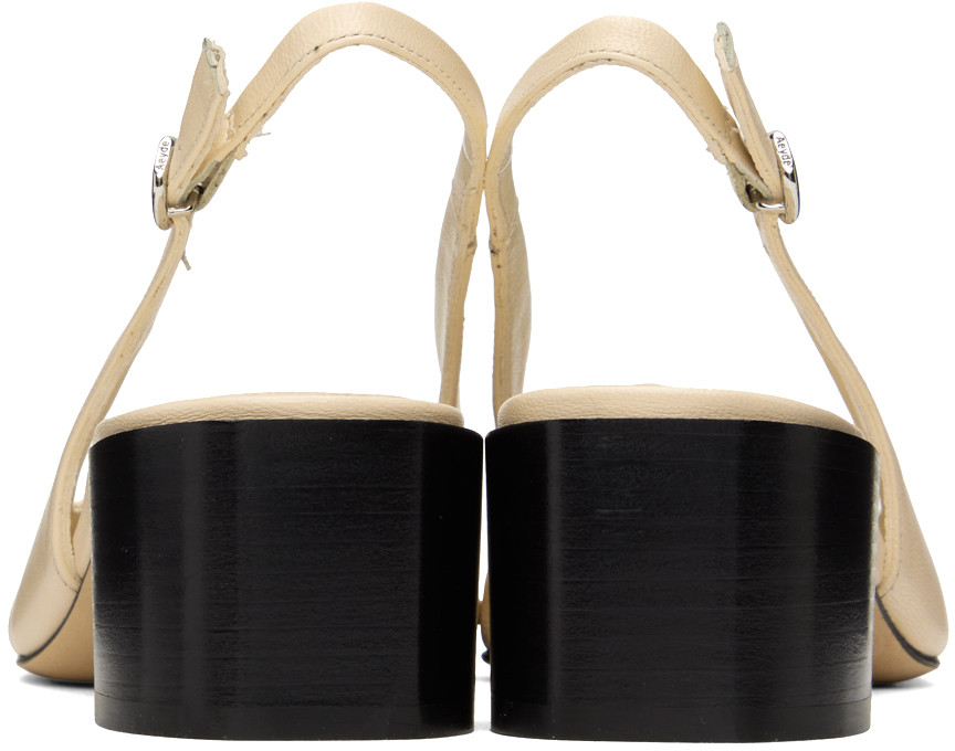 Aeyde 45mm Augusta Nappa Leather Heels In Creamy/black