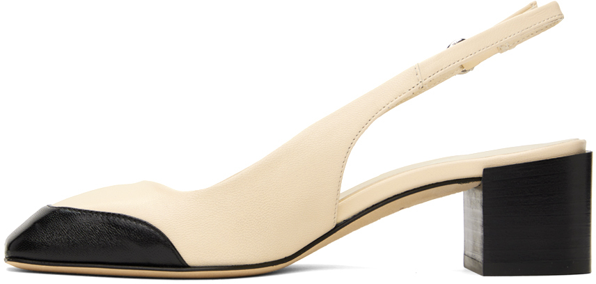 Aeyde 45mm Augusta Nappa Leather Heels In Creamy/black