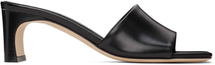 【関税込み】Aeyde ブラック Jeanie ヒールサンダル Aeyde: Black Jeanie Heeled Sandals | SSENSE