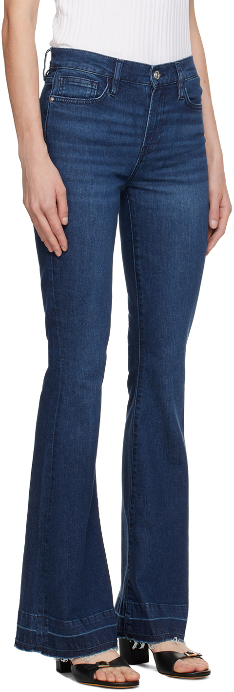 Frame Indigo 'le High Flare' Jeans In Stormy Indigo