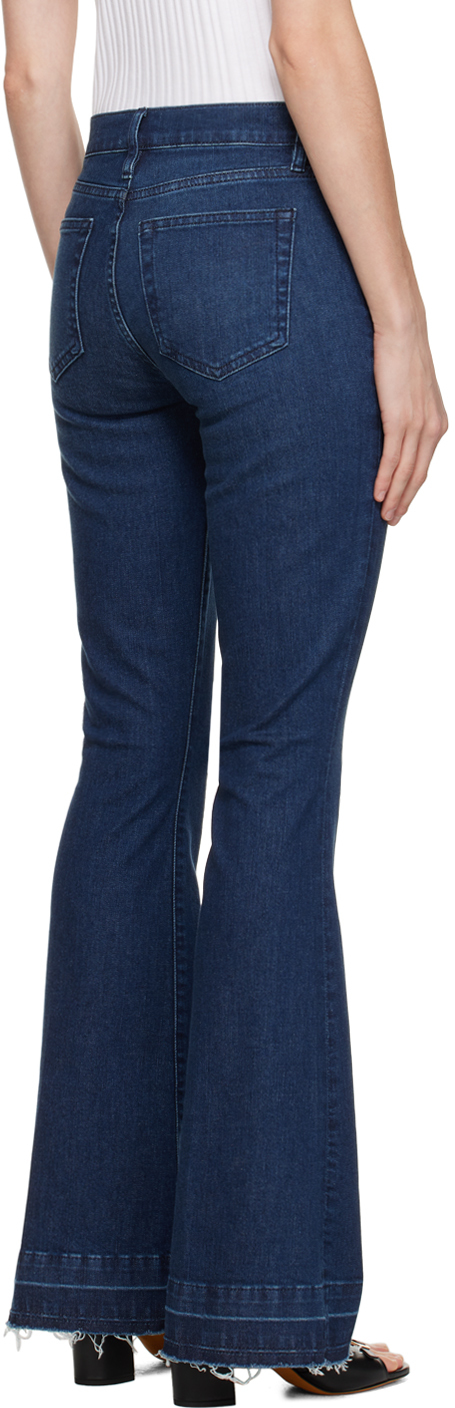 Frame Indigo 'le High Flare' Jeans In Stormy Indigo