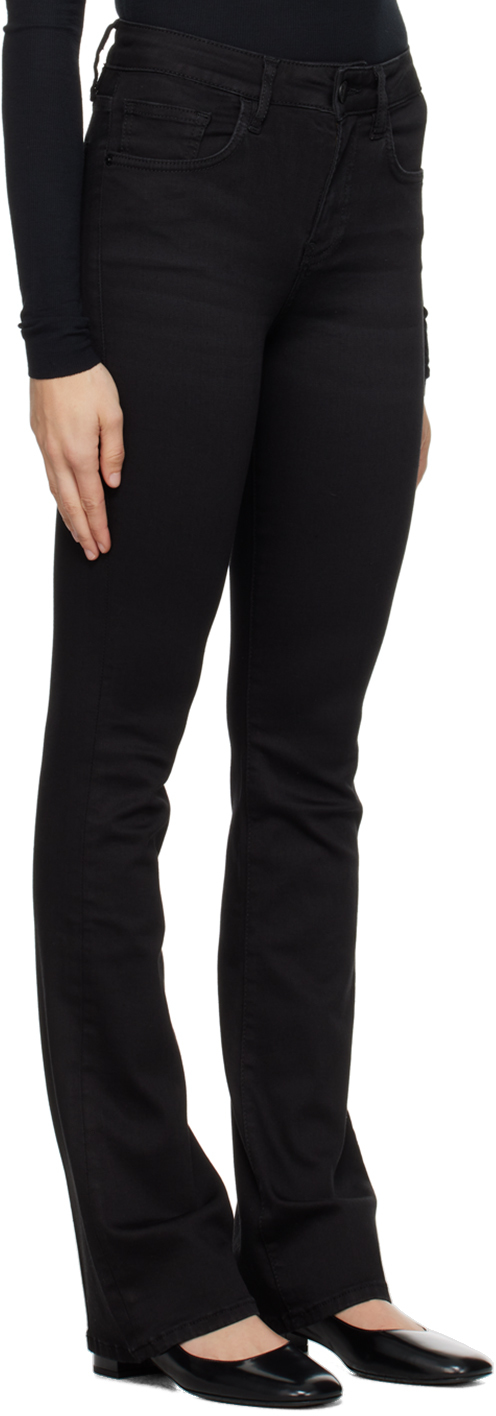 Shop Frame Black 'le Mini Boot' Jeans In Blackfinn