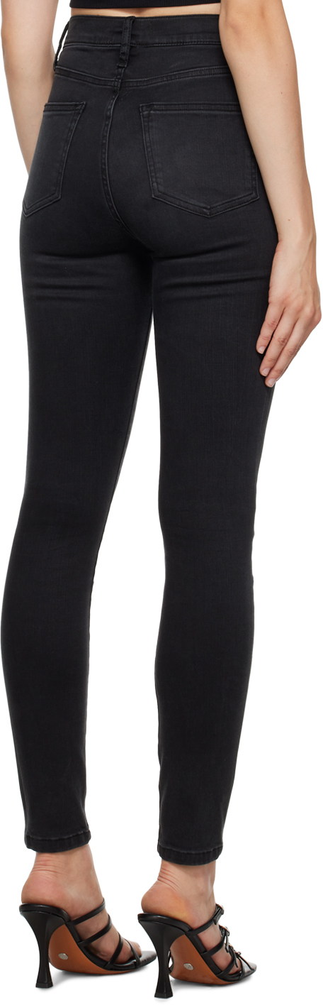 FRAME BLACK 'LE HIGH SKINNY' JEANS 