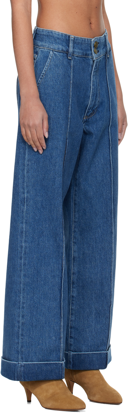 Frame Denim 70s Cuffed Lago Di Como Straight Jean In Lago Di Como
