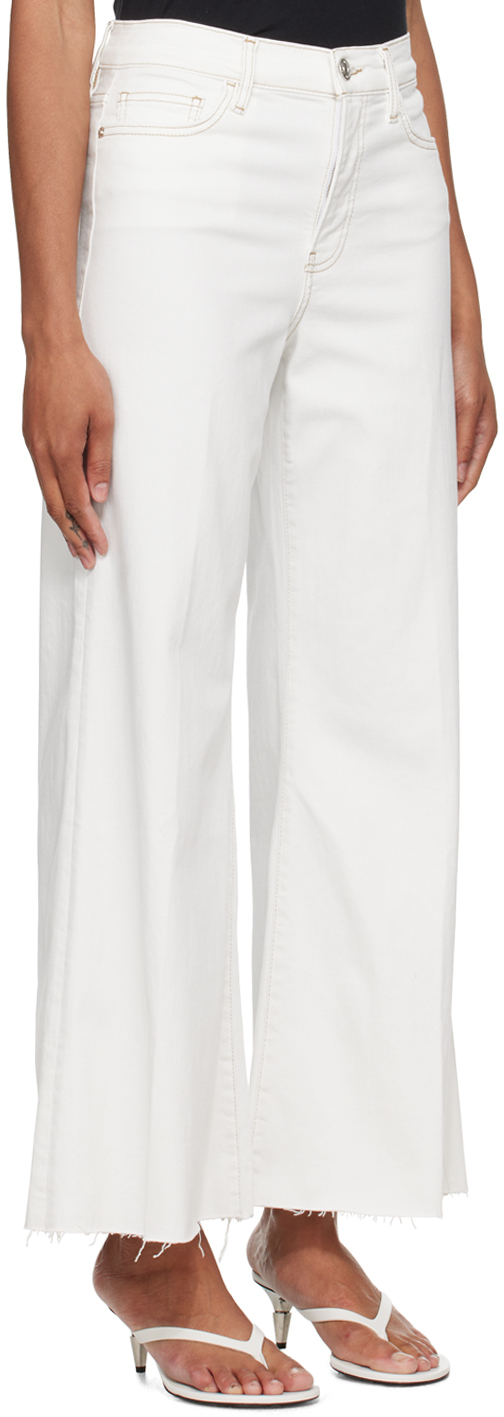 Shop Frame White 'le Palazzo Crop' Jeans In Au Natural Clean Che