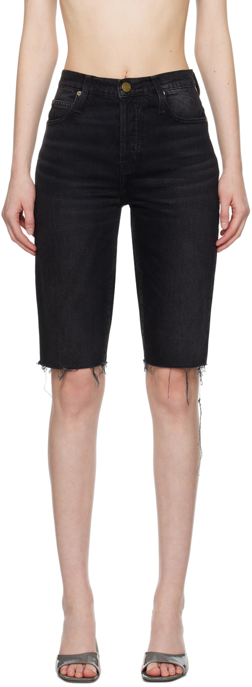 Black denim store cycling shorts