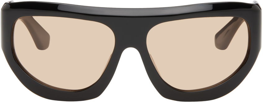 Port Tanger Black Dost Sunglasses In Black/amber
