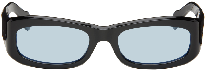 Shop Port Tanger Black Saudade Sunglasses In Black/blue