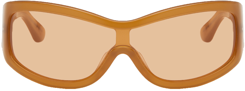 Port Tanger Ssense Exclusive Orange Ice Studios Edition Nunny Sunglasses In Yellow/amber