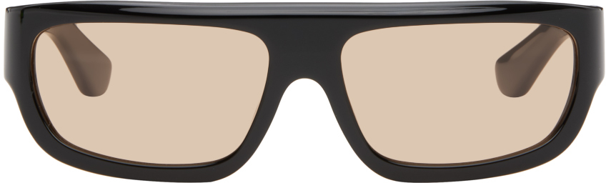 Port Tanger Black Bodi Sunglasses In Black/amber