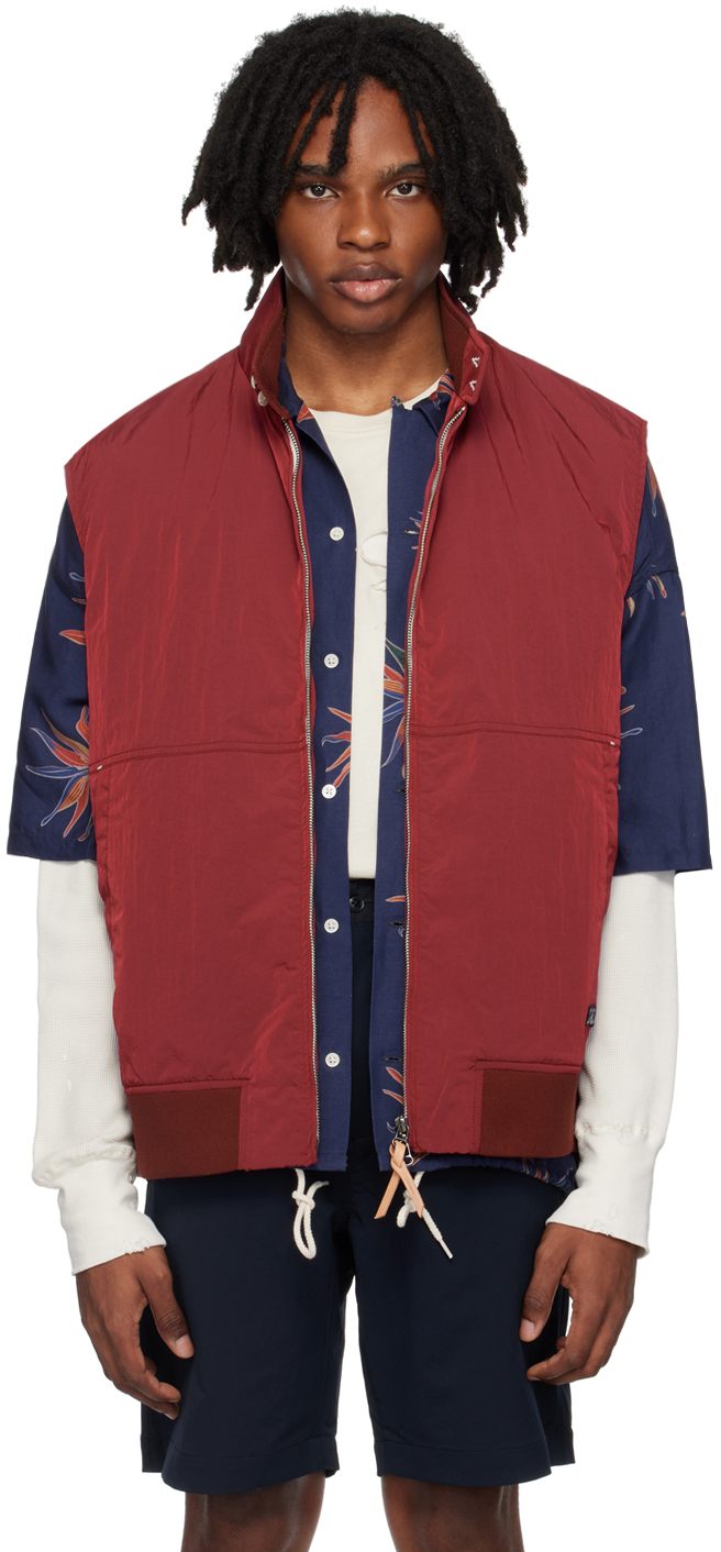 Shop Nanamica Red Zip-up Vest In R Red