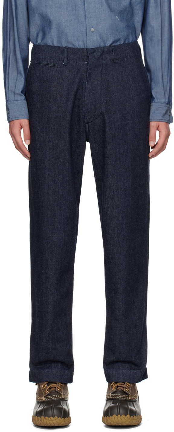 Shop Nanamica Indigo Wide Jeans In Id Indigo