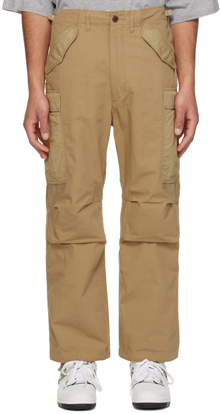 Nanamica Tan Pocket Cargo Trousers In Sand Beige