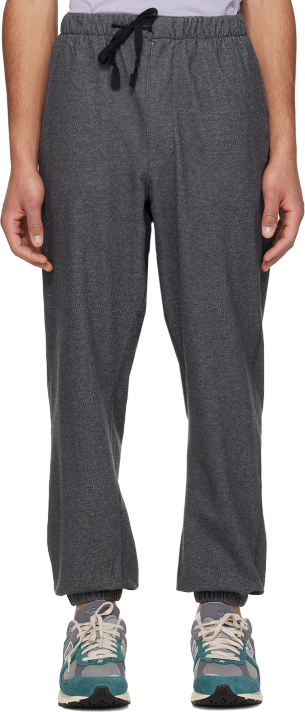 Nanamica Gray Drawstring Trousers In Ch Charcoal