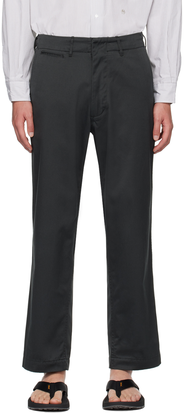 Shop Nanamica Gray Wide Trousers In H Gray