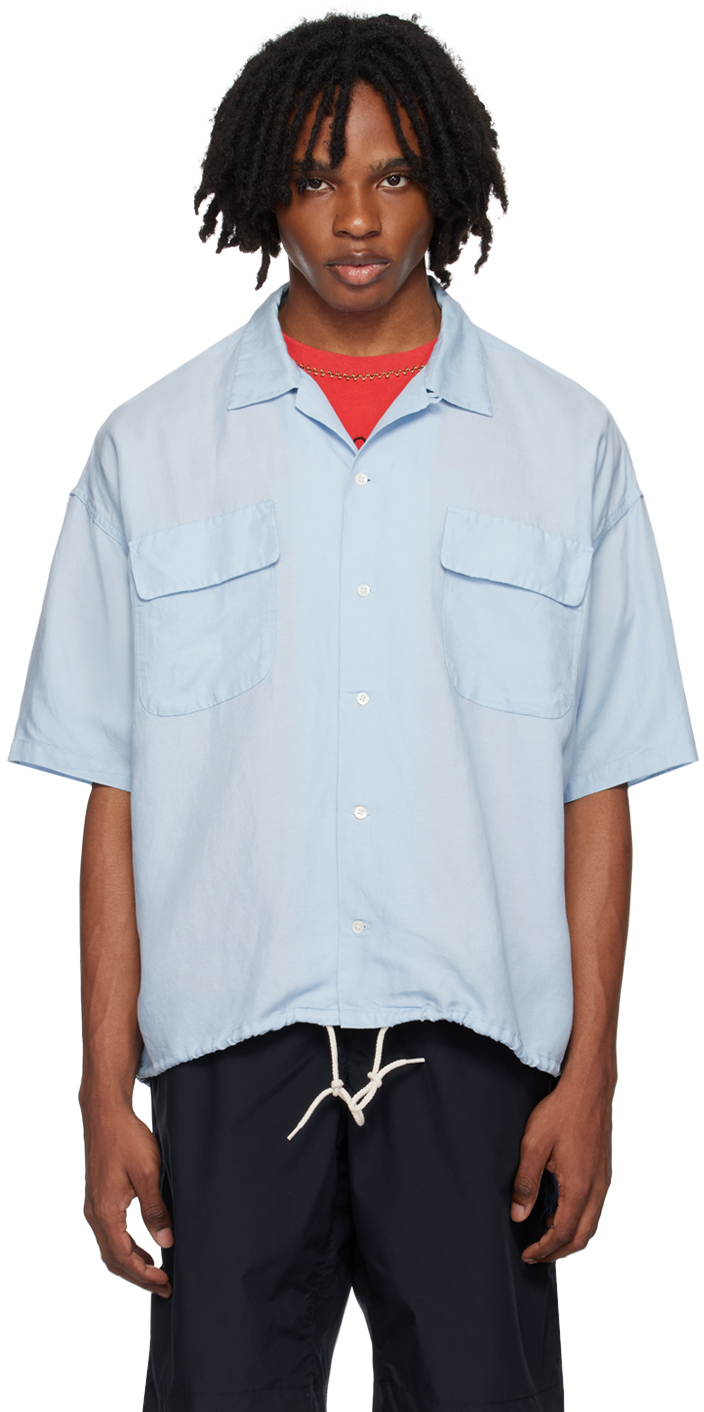 Nanamica Blue Open Collar Shirt In Sx Sax