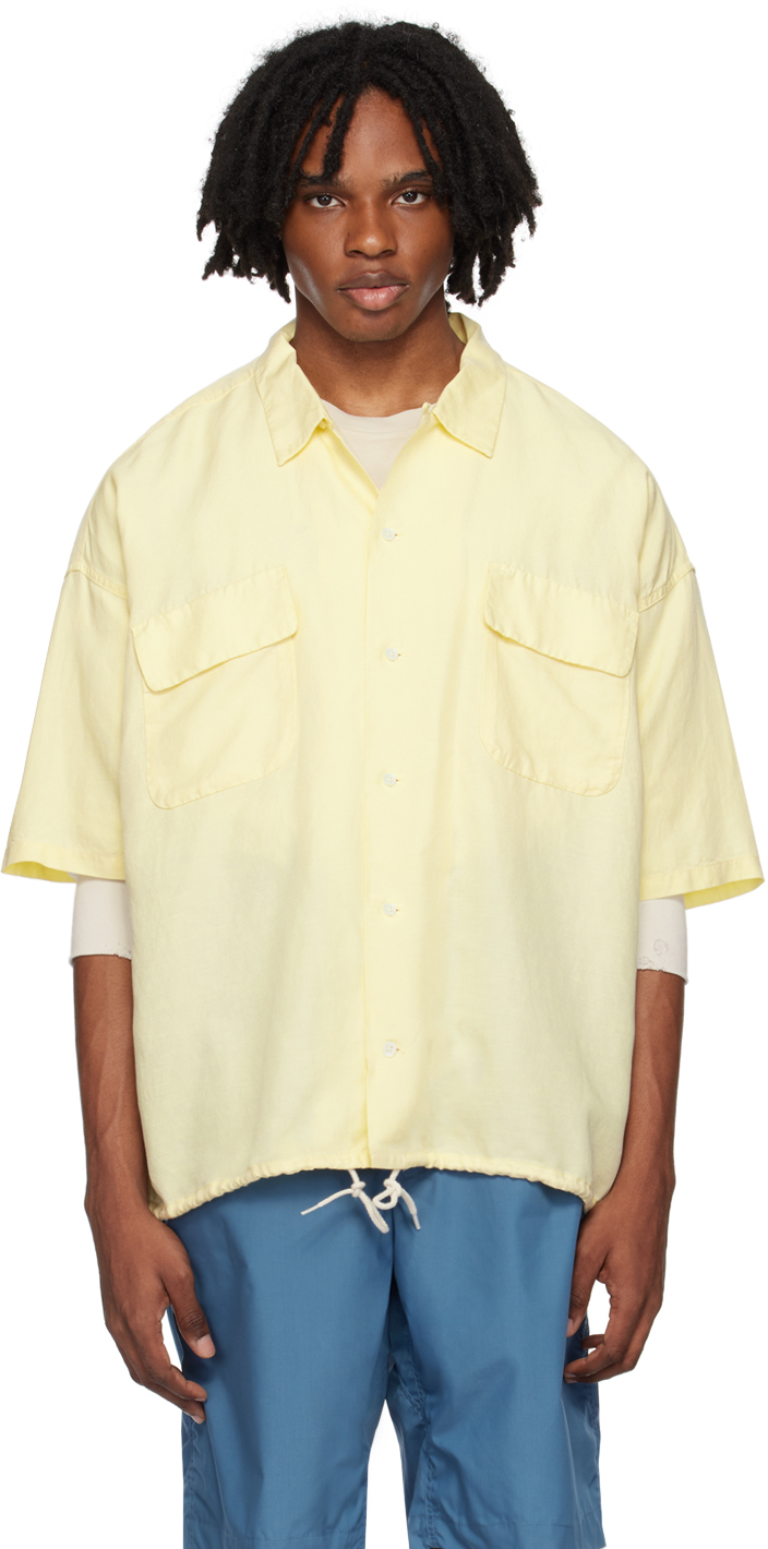 Nanamica Yellow Open Collar Shirt In Y Yellow