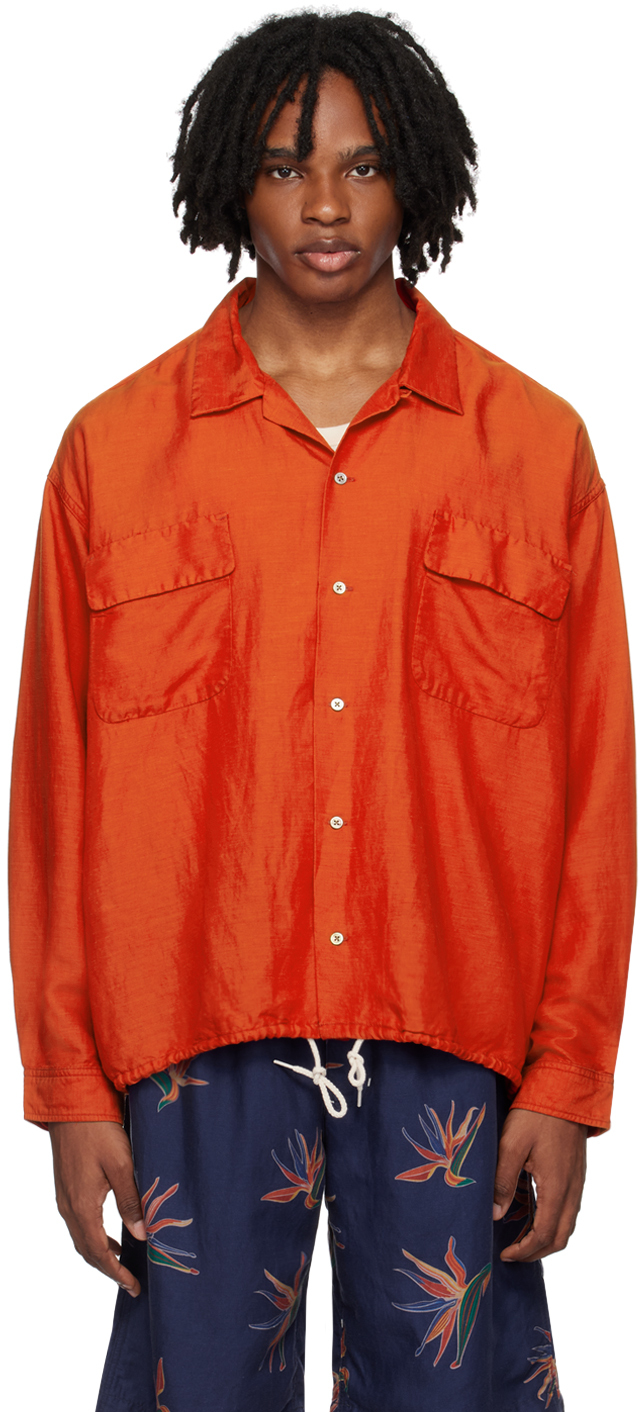 Orange Open Collar Shirt