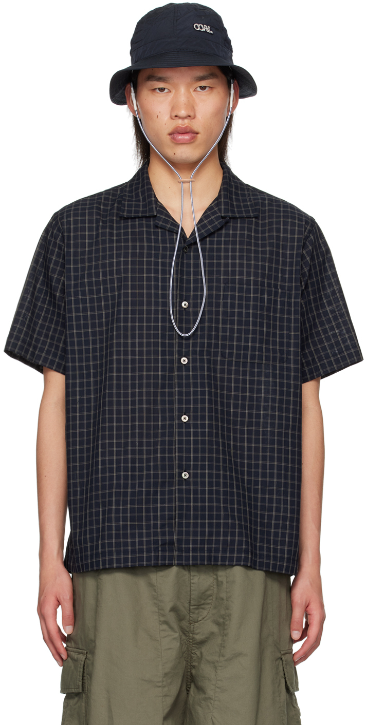 Shop Nanamica Navy Open Collar Shirt In N Navy