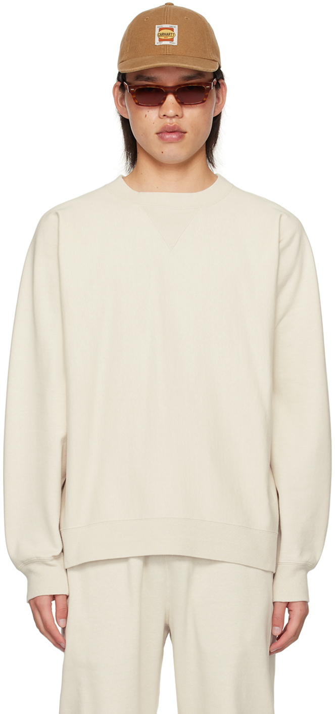 Shop Nanamica Off-white Kodenshi Sweatshirt In St Stone