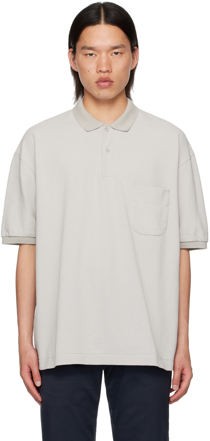 Gray Press-Stud Polo