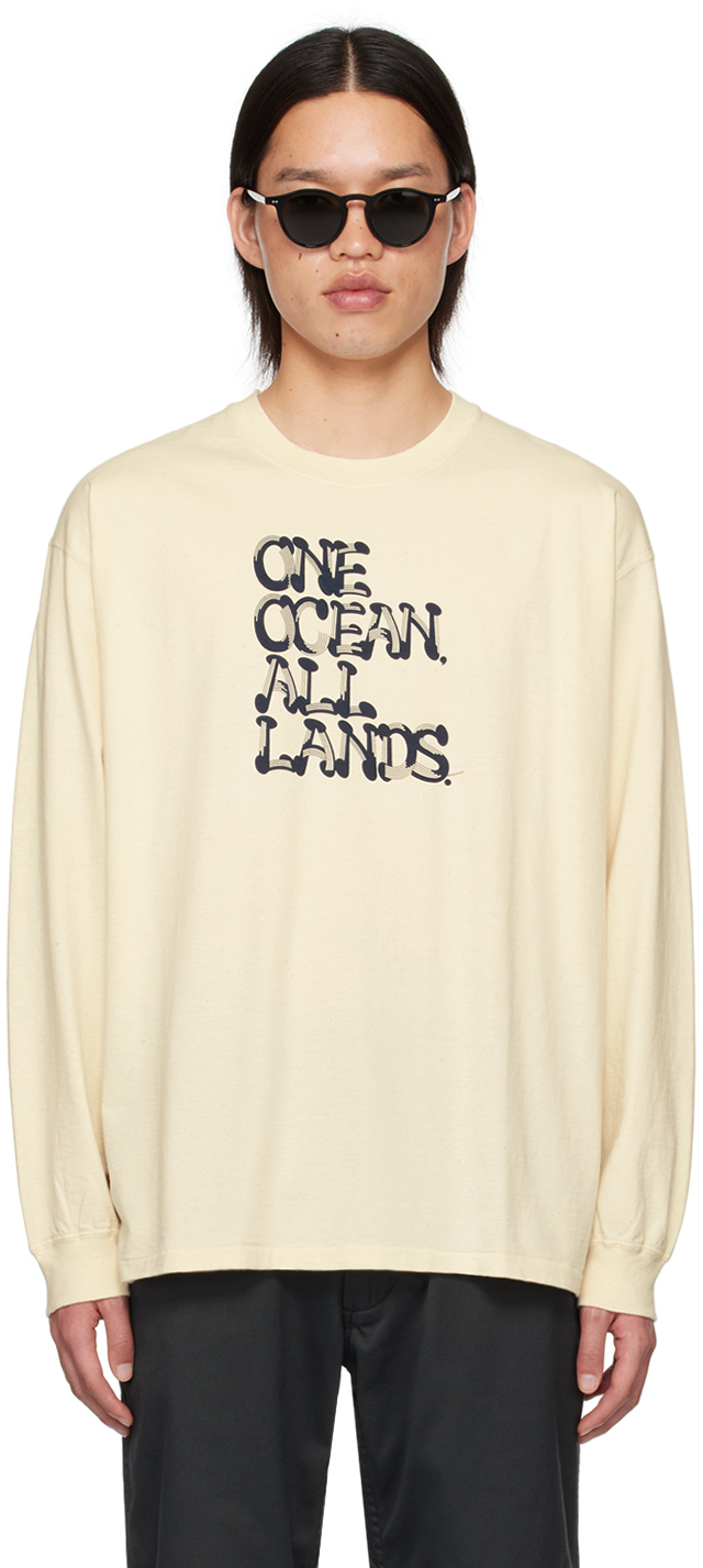 Shop Nanamica Beige 'ooal' Long Sleeve T-shirt In Ec Ecru