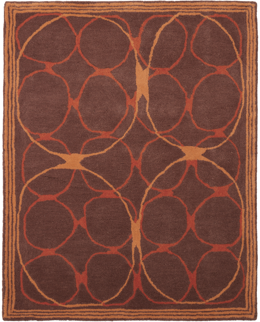 Maki Rugs Brown & Orange Link Rug In Rusty Brown