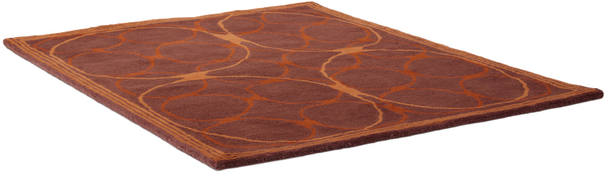 Maki Rugs Brown & Orange Link Rug In Rusty Brown