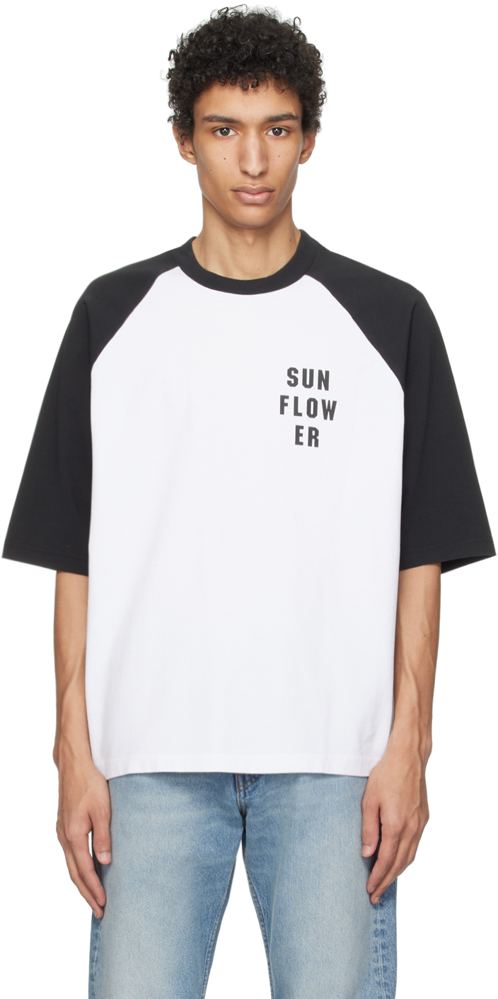 Shop Sunflower White & Black Baseball T-shirt In 999 Black