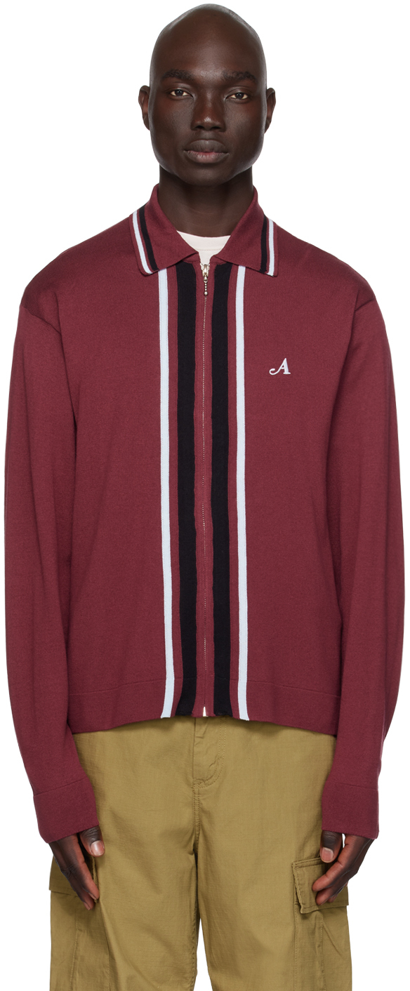 Burgundy Zip Cardigan