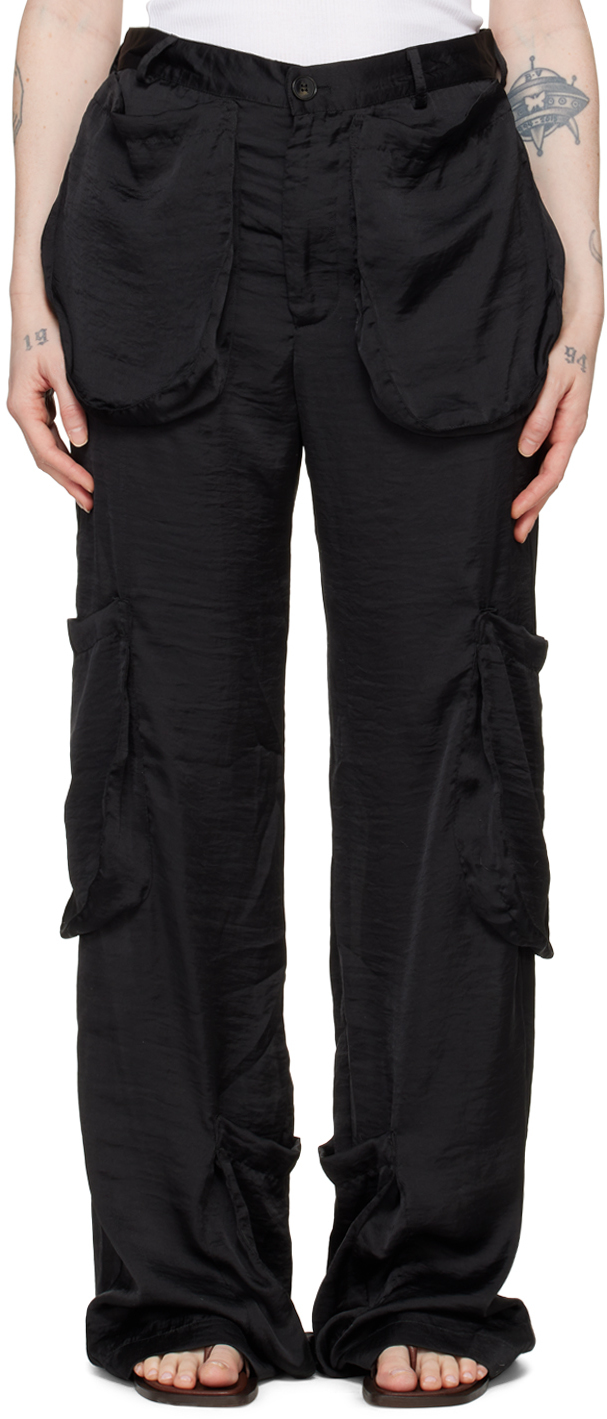Black Patch Pocket Trousers