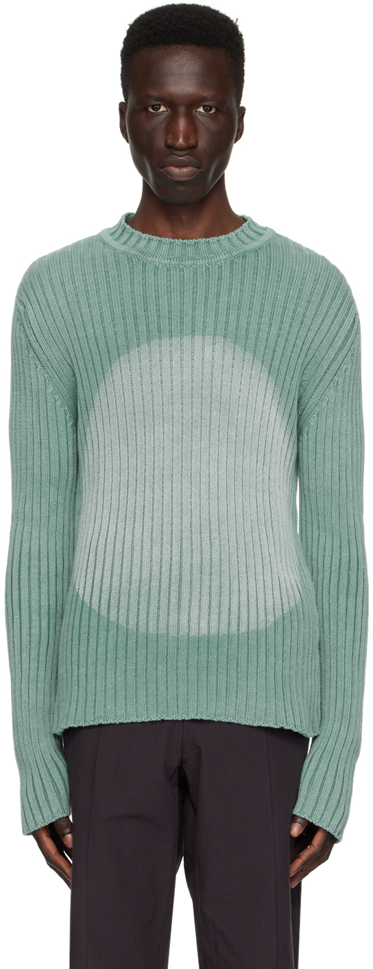 Shop Edward Cuming Blue Rib Sweater In Washed Aqua