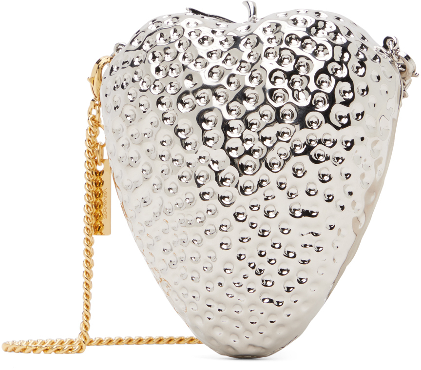 Silver Strawberry-Shaped Clutch by Stella McCartney on Sale