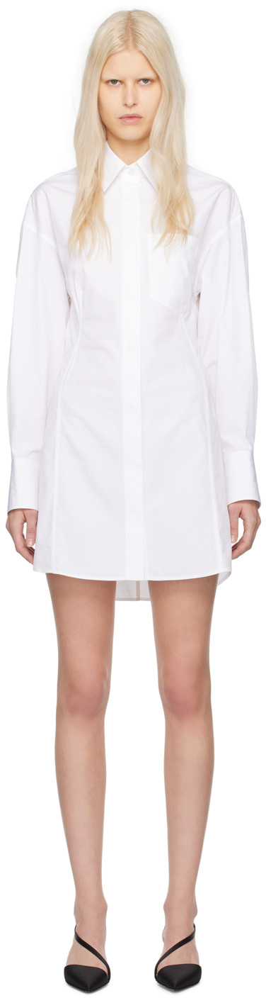 Stella Mccartney White Buttoned Minidress In 9000 Pure White