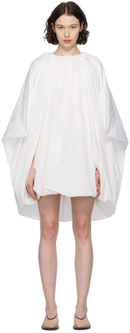 Shop Stella Mccartney White Sleeveless Cape Minidress In 9001 White