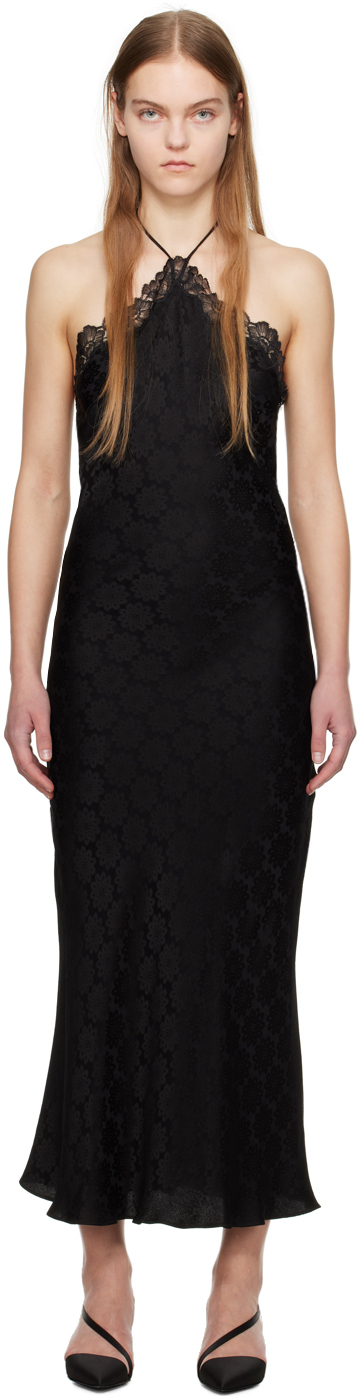 Shop Stella Mccartney Black Floral Maxi Dress In 1000 Black