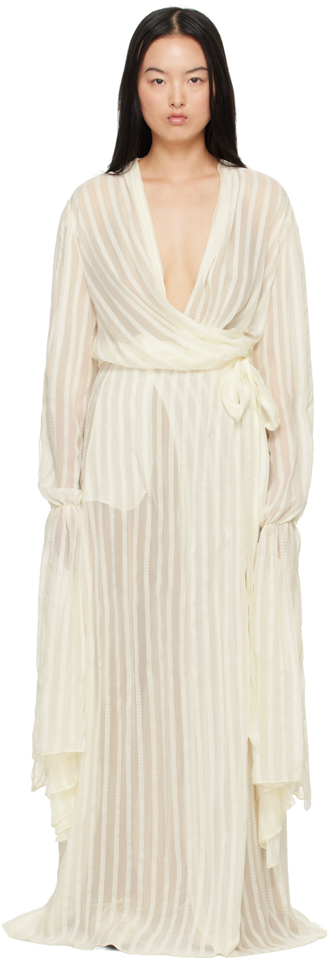 Stella Mccartney Off-white Wrap Maxi Dress In 9001 White