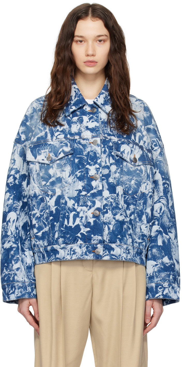 【STELLA MCCARTNEY】オーバーサイズ フローラル ジャケット Women クリーム オーバーサイズ フローラル ダブルジャケット