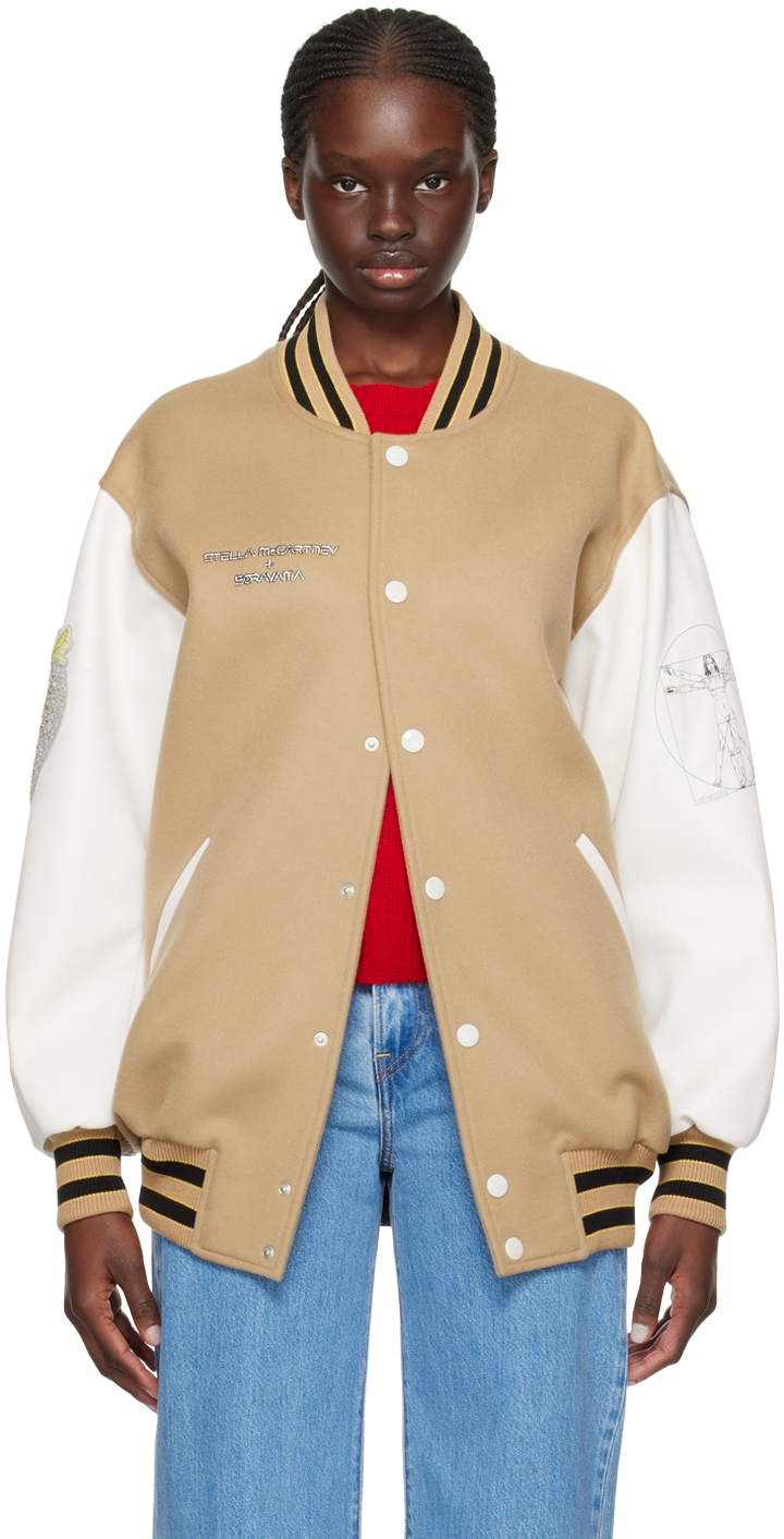 Blouson aviateur beige et blanc à Femme de Vitruve Stella