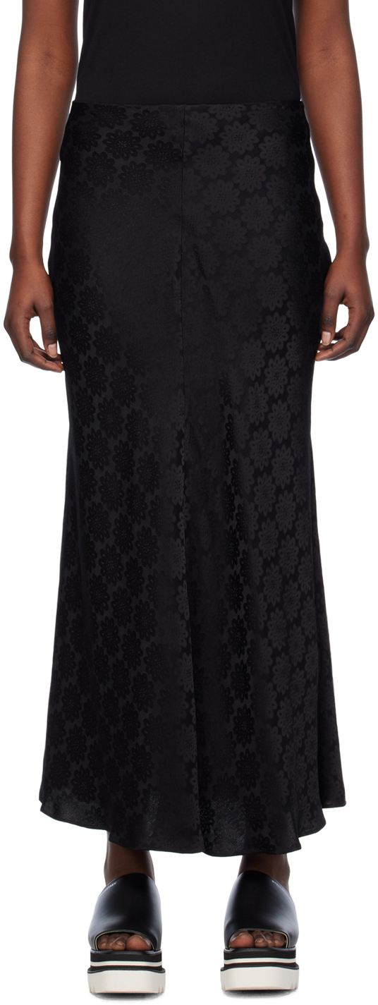 Stella Mccartney Black Jacquard Maxi Skirt In 1000 Black