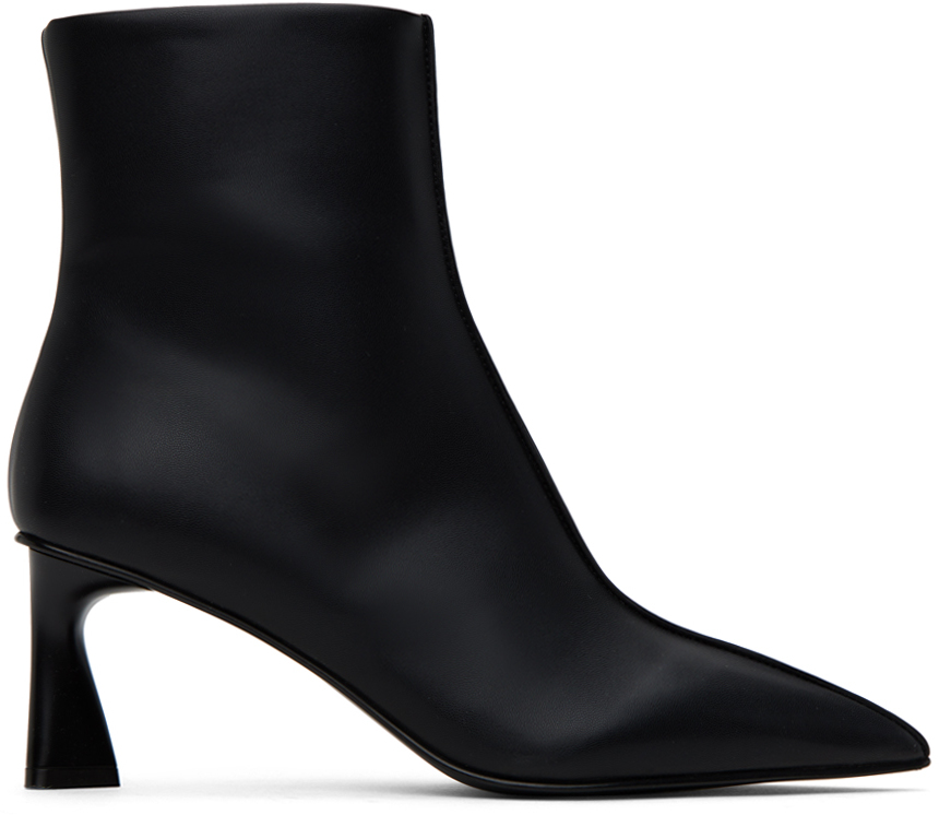 Shop Stella Mccartney Black Elsa Pointed Toe Ankle Boots In 1000 Black