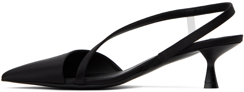 Stella Mccartney Stella Iconic D'orsay Slingback Pumps In 1064 Black/crystal