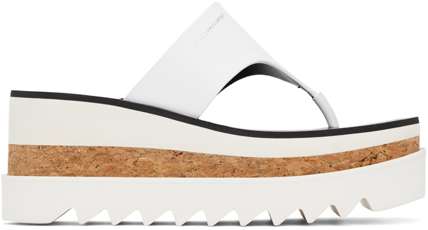 White Sneak-Elyse Platform Thong Sandals