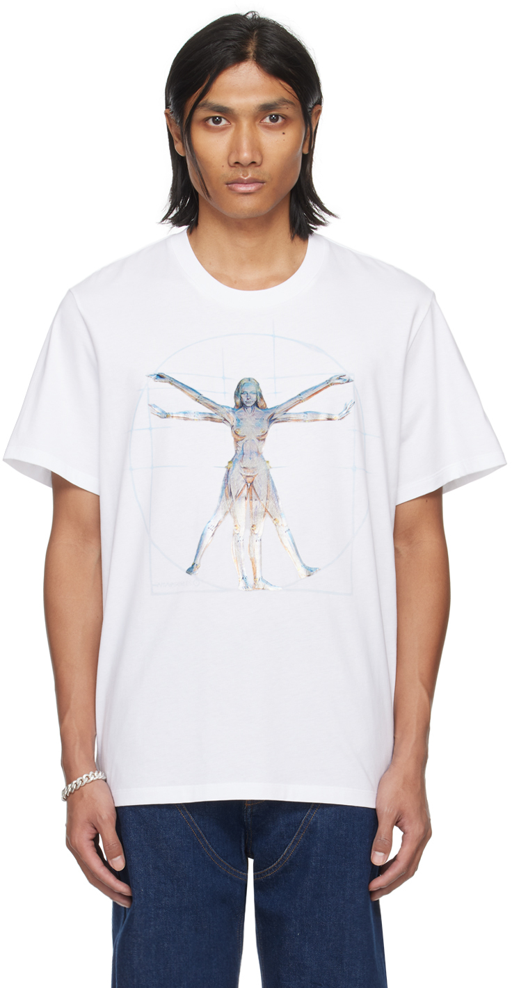 Stella McCartney: ホワイト Vitruvian Woman Tシャツ | SSENSE 日本