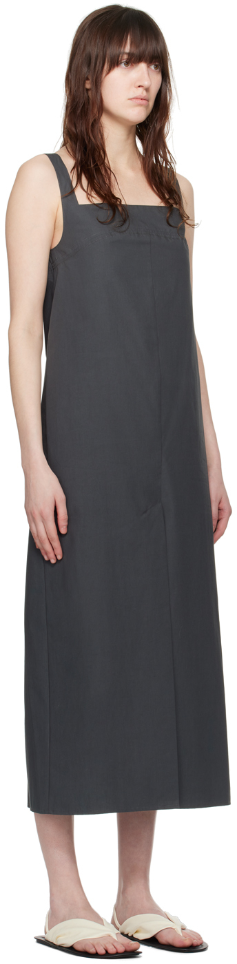 LOULOU STUDIO GRAY MAKEEN MIDI DRESS