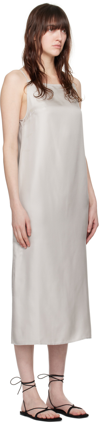 Shop Loulou Studio Gray Sulum Midi Dress In Silver Grey