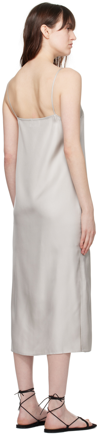 Shop Loulou Studio Gray Sulum Midi Dress In Silver Grey