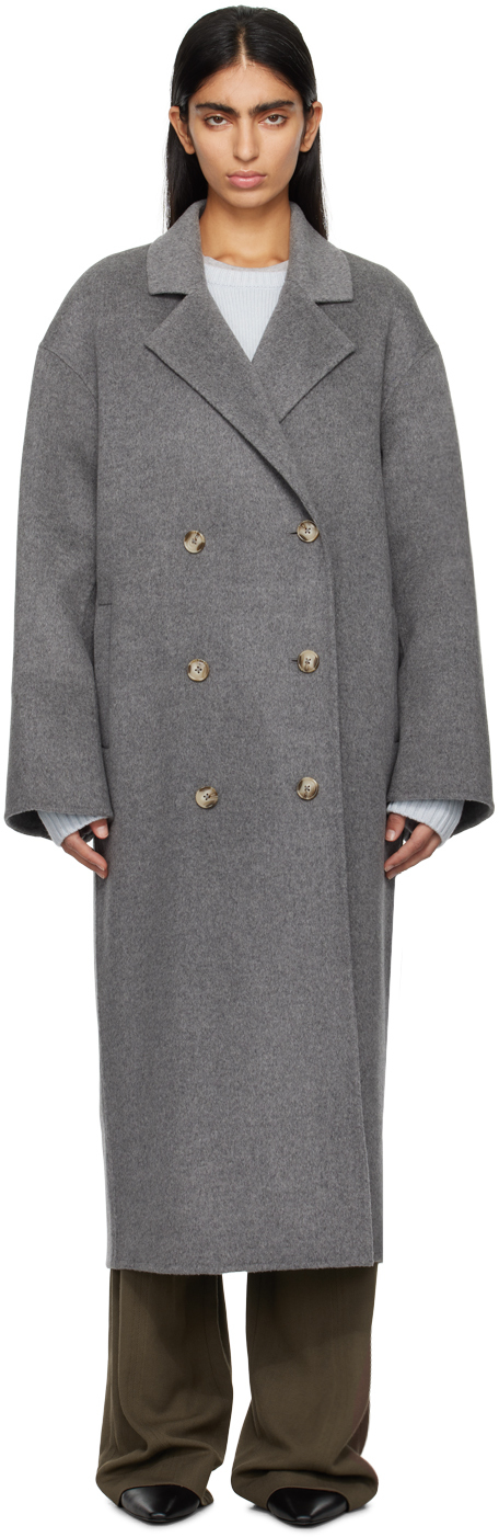 Loulou Studio Borneo Wool And Cashmere Coat In Graphite_grey_mel